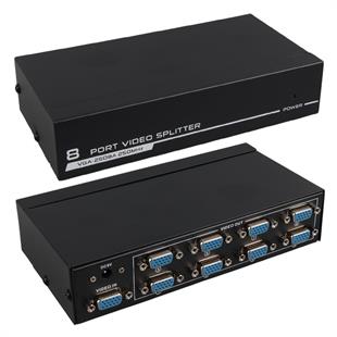 Powermaster VGA-2508A 250 MHz 8 Port 1920x1440 Destekli VGA Video Splitter Dağıtıcı 9 V Adaptörlü