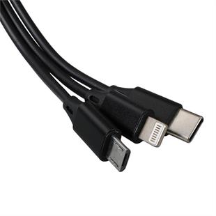 PowerMaster PM-26346 3 IN 1 Siyah Şarj Kablosu