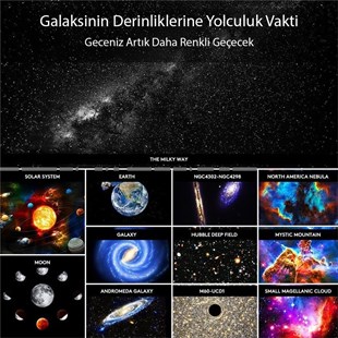 Powermaster PM-26368 Galaksi Yıldız Projektörlü Gece Lambası