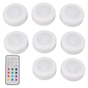 PowerMaster PM-27186 Led Mobilya Merdiven Pilli Aydınlatma 3M Yapışkanlı Kumandalı RGB + 4000K (8li Paket)