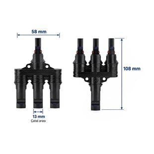 PowerMaster PM-28872 3lü Güneş Paneli Paralel Bağlantı Konnektörü (2 Adet)