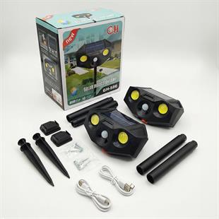 PowerMaster PM-29074 Beyaz ve Kırmızı Renkli Hareket Sensörlü Solar Bahçe Aydınlatması