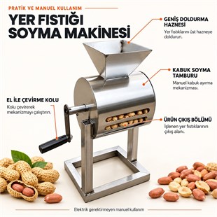 PowerMaster PM-38902 Manuel Yer Fıstığı Soyma Makinesi Metal Profil Gövdeli