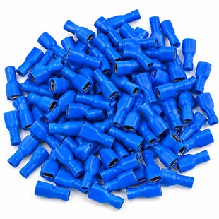 PowerMaster PM-39053 1,5-2,5mm2 Kesit 24x9x6mm Soket Mavi İzoleli Kablo Pabucu (100lü Paket)