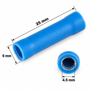 PowerMaster PM-39055 1,5-2,5mm2 Kesit 25x6x4,5mm Soket Mavi İzoleli Kablo Pabucu (100lü Paket)