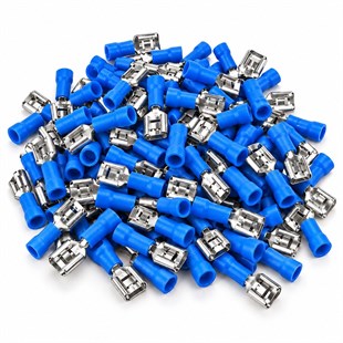 PowerMaster PM-39057 1,5-2,5mm2 Kesit 20x7x5mm Soket Mavi İzoleli Kablo Pabucu (100lü Paket)