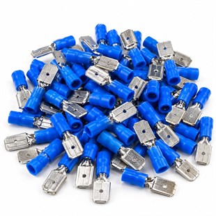 PowerMaster PM-39061 1,5-2,5mm2 Kesit 22x6x6mm Soket Mavi İzoleli Kablo Pabucu (100lü Paket)
