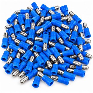 PowerMaster PM-39062 1,5-2,5mm2 Kesit 21,5x4x5,5mm Soket Mavi İzoleli Kablo Pabucu (100lü Paket)