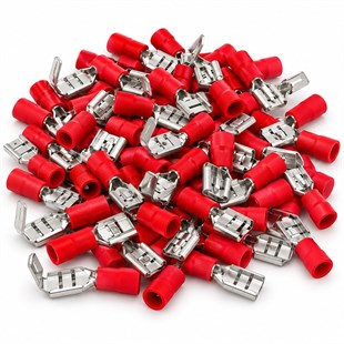 PowerMaster PM-39066 0,5-1,5mm2 Kesit 23x5x6mm Soket Kırmızı İzoleli Kablo Pabucu (100lüPaket)