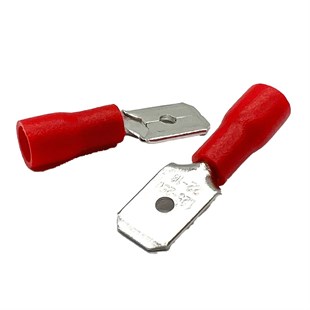 PowerMaster PM-39071 0,5-1,5mm2 Kesit 21x6x5mm Soket Kırmızı İzoleli Kablo Pabucu (100lü Paket)