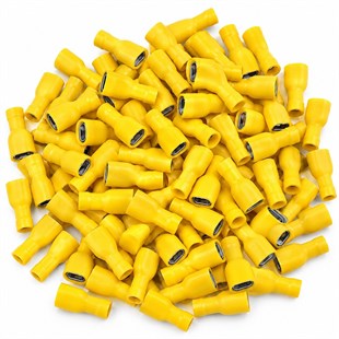 PowerMaster PM-39073 4-6mm2 Kesit 24x10x7,5mm Soket Sarı İzoleli Kablo Pabucu (100lü Paket)
