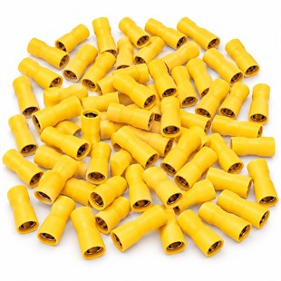 PowerMaster PM-39074 4-6mm2 Kesit 25x8x7mm Soket Sarı İzoleli Kablo Pabucu (100lü Paket)