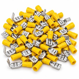 PowerMaster PM-39076 4-6mm2 Kesit 26x7x6mm Soket Sarı İzoleli Kablo Pabucu (100lü Paket)