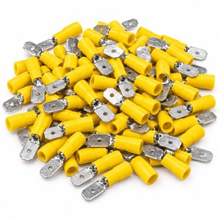 PowerMaster PM-39081 4-6mm2 Kesit 24x7x6mm Soket Sarı İzoleli Kablo Pabucu (100lü Paket)