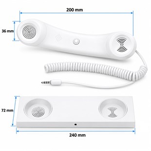 PowerMaster PM-39122 Retro-Nostaljik 3.5mm Girişli Beyaz Telefon Ahizesi