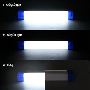 PowerMaster T515 17cm 20W Çubuk Portatif LED Işıldak Şarjlı Tüp Lamba 800mAh