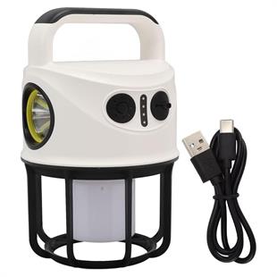 Powermaster CH-22025 Çift Işıklı Kamp Lambası El Feneri PowerBank Özellikli (Gün Işığı - Beyaz)