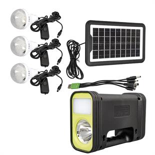 Powermaster GD-12 Akülü Solar Panelli 3 Ampullü Solar Işıldak Fener