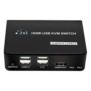 Powermaster PM-11789 4K Hdmi Usb Kvm Switch 2x1