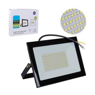 Powermaster PM-22572 100 Watt - 220 Volt 6500K IP66 150* Işık Açısı Siyah Slim Kasa Beyaz Led Projektör