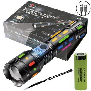 Powermaster PM-25120 Çok Fonksiyonlu Teleskopik Zoom - 5 Modlu Şarjlı El Feneri