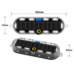 Powermaster PM-25928 Güneş Enerjili Çok Renkli LED Flaşörlü İkaz Lambası Su Geçirmez