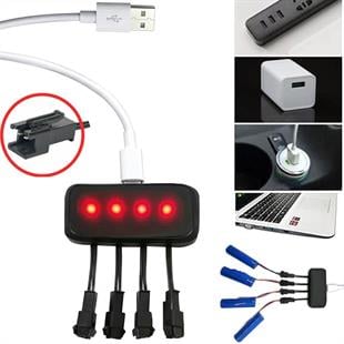 Powermaster PM-29140 4in1 SM-2P Soket 3.7V Lityum Pil Usb Splitter Şarj Aleti