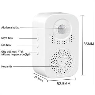 Powermaster PM-29670 Dc 5V Şarjlı Sesli İkaz Akıllı Kapı Sensörü