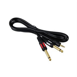 Powermaster PM-4284 3.5 mm Stereo Erkek/2x6.3mm Mono Erkek 1.5 Metre Kablo