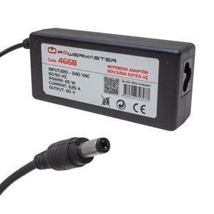 Powermaster PM-4668 20 Volt - 3.25 Amper 5.5*2.5 Mm Uçlu Adaptör (Lenovo Ibm Notebook)