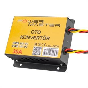 Powermaster PM-8202 24V Dc / 12V Dc 30 Amper Oto Konvertör