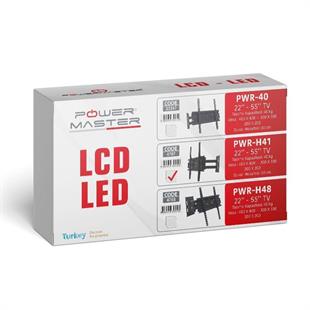 Powermaster PWR-H41 22-55 Çift Kollu Kilitli Hareketli Duvar Askı Aparatı