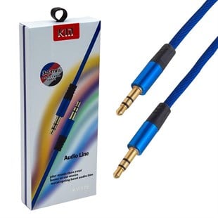 Powermaster Pm-3778 3.5 Mm Erkek/Erkek Lacivert Stereo Aux Kablo