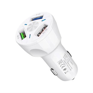 Powermaster TE-091 3xUSB 3.0 Çakmaklık Hızlı Araç Şarj Cihazı