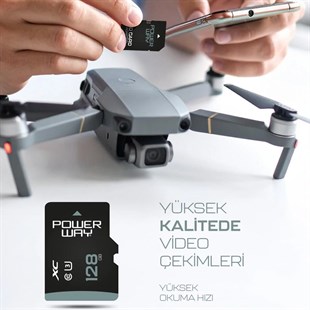 Powerway Elite Plus 128 GB Class 10 U3 XC Micro SD Hafıza Kartı