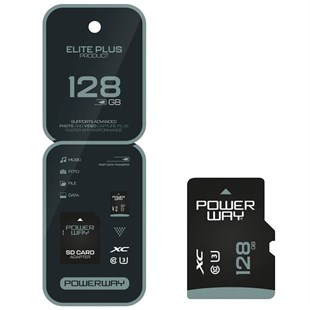 Powerway Elite Plus 128 GB Class 10 U3 XC Micro SD Hafıza Kartı