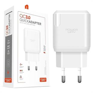 Powerway QC3 3 Amper 18W Tüm Telefonlarla Uyumlu USB Hızlı Şarj Adaptörü