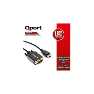 QPORT Q-HVG18 HDMI TO VGA 1,8MT DÖNÜŞTÜRÜCÜ KABLO