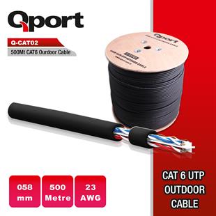 Qport Q-CATO2 500m CAT6 dış ortam siyah 23AWG