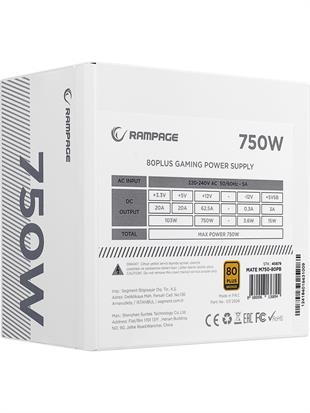 RAMPAGE 750W 80+ BRONZE MATE M750-80PB TAM MODULER POWER SUPPLY Beyaz