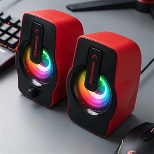 RAMPAGE RMS-G7 Falsetto 1+1 USB Kırmızı 6w Hoparlör RGB Ledli