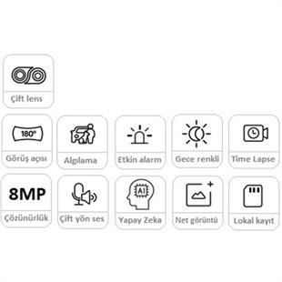 REOLINK 8MP Panoramik 3.2mm 180° Çift Lensli Wıfı Kablosuz IP Kamera Duo 2