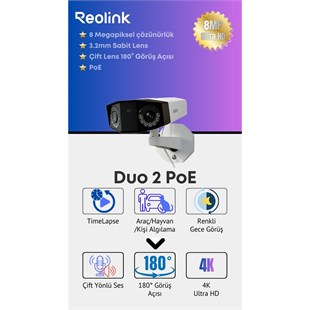 Reolink Duo 2 PoE  8M, Panoramik, PoE Dual Kamera