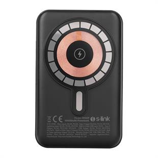 S-LINK  M1029 10000mAh Magsafe 15W HSC22.5W+PD20W+QC3.0 Siyah LCD Taşınabilir Şarj Cihazı Powerbank