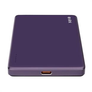 S-LINK MG105 5000mAh PD20W Magsafe 15W Kablosuz Type-C Mor Taşınabilir Metal Şarj Cihazı Powerbank