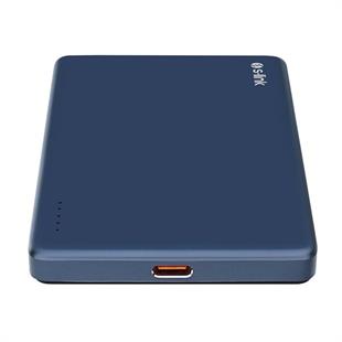 S-LINK MG105 5000mAh PD20W Magsafe 15W Kablosuz Type-C Mavi Taşınabilir Metal Şarj Cihazı Powerbank