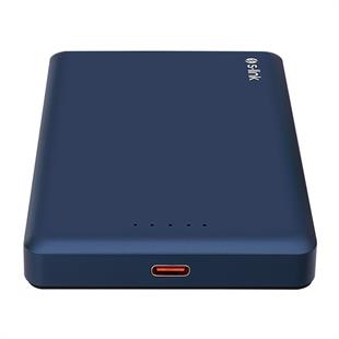 S-LINK MG110 10000mAh PD20W Magsafe 15W Kablosuz Type-C Mavi Taşınabilir Metal Şarj Cihazı Powerbank