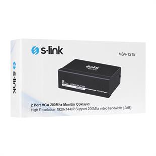 S-LINK MSV-1215 2 Port VGA Monitör Çoklayıcı (150 MHZ)