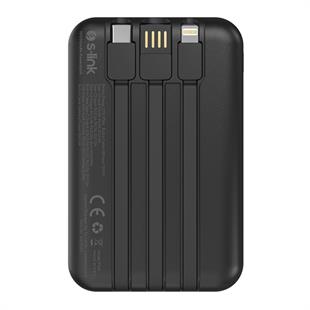 S-LINK P104 10000mAh PRM Dahili Kablolu HSC22.5W+PD20W Siyah LCD Taşınabilir Pil Şarj Cihazı Powerbank
