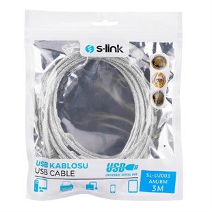 S-LINK SL-U2003 3 Mt USB 2.0 Yazıcı Kablosu
